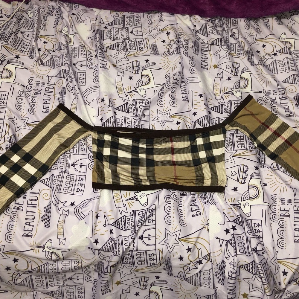 Faux Burberry Tube Top